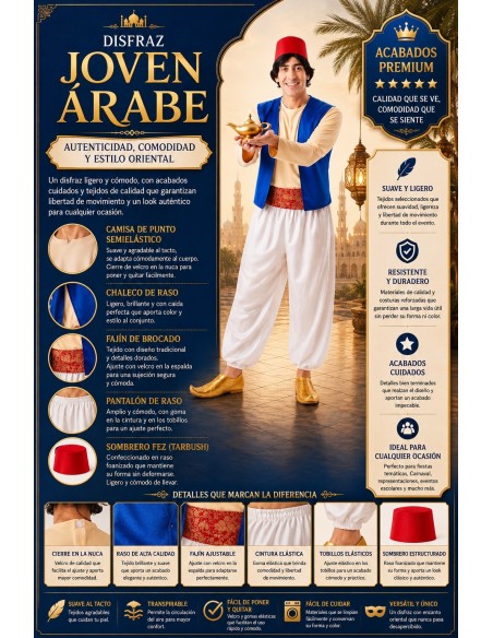 Costume da giovane arabo taglia L | Costumi per adulti Re del Carnevale
